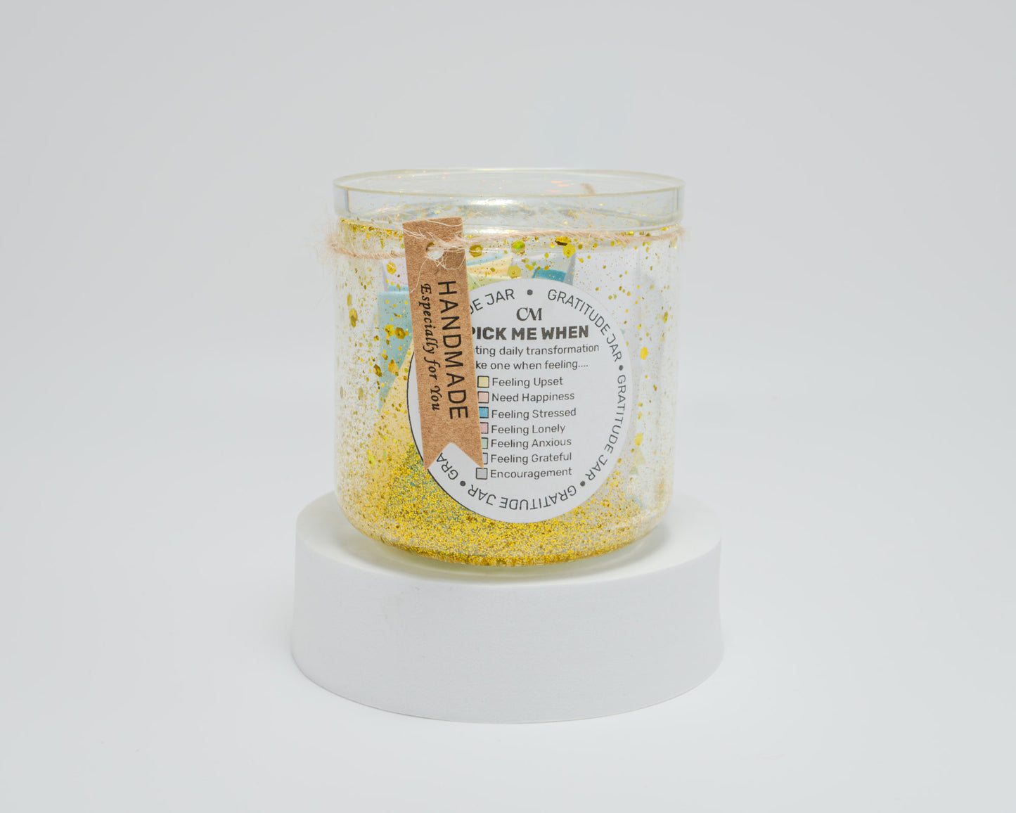 The Gratitude Jar – 70 Daily Prompts in a Handmade Gift Jar - Transform your mindset and uplift your mood