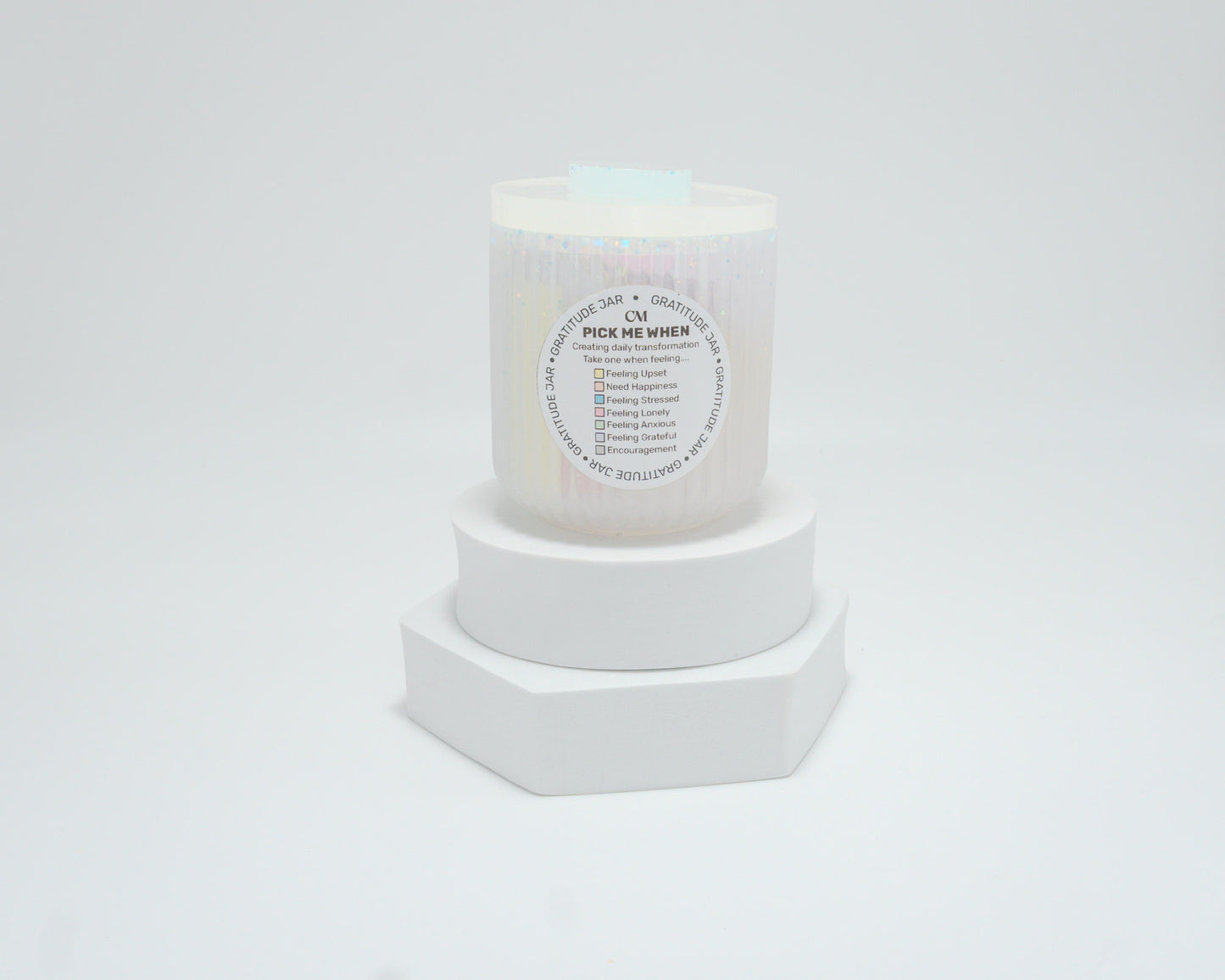 The Gratitude Jar – 70 Daily Prompts in a Handmade Gift Jar - Transform your mindset and uplift your mood