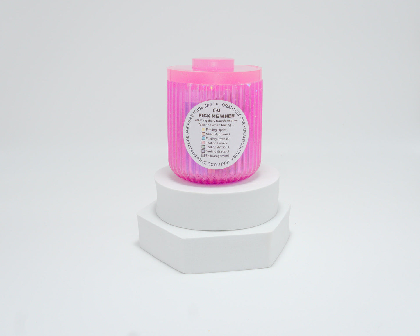 The Gratitude Jar – 70 Daily Prompts in a Handmade Gift Jar - Transform your mindset and uplift your mood