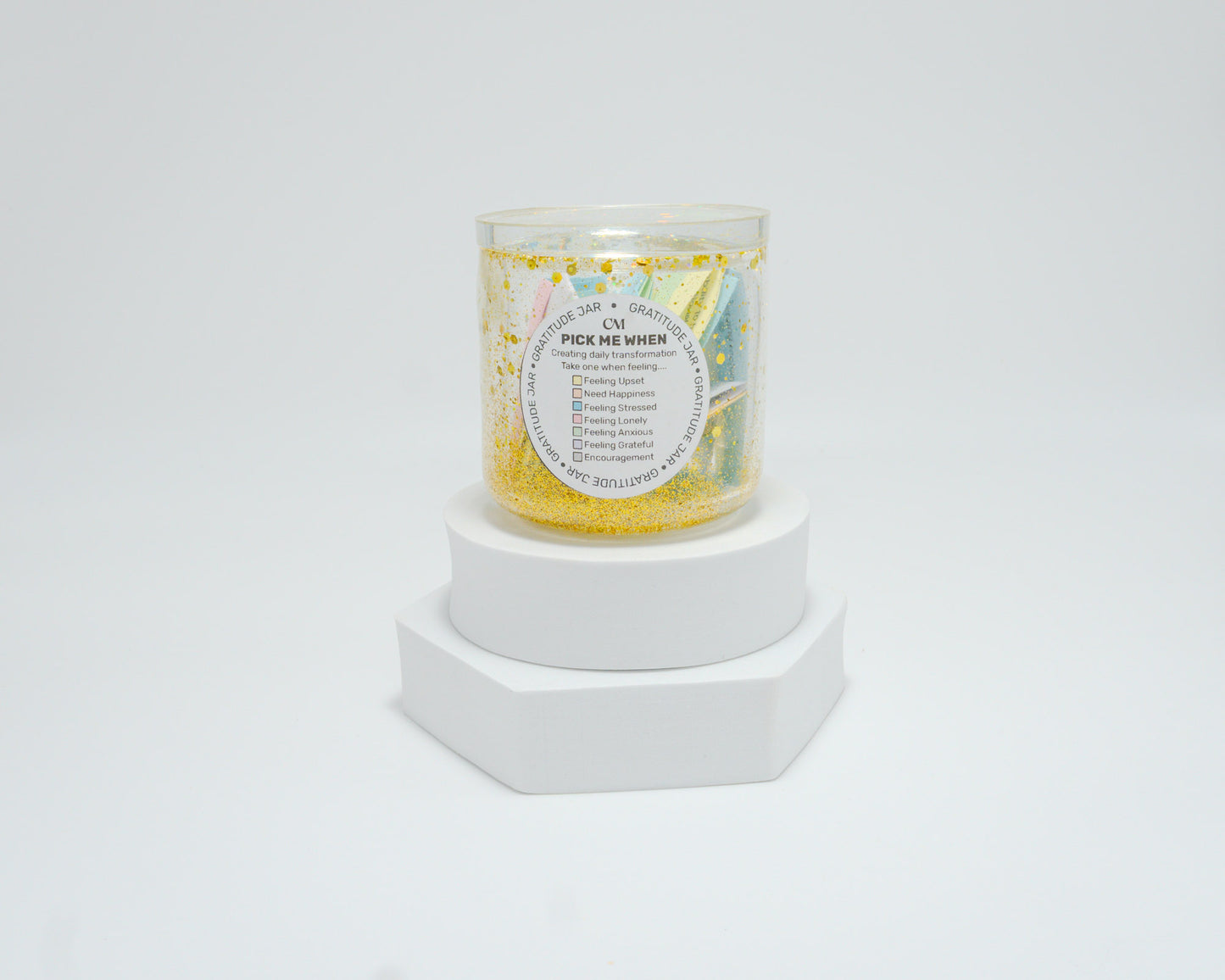 The Gratitude Jar – 70 Daily Prompts in a Handmade Gift Jar - Transform your mindset and uplift your mood