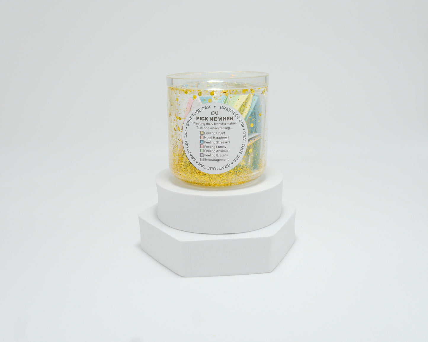 The Gratitude Jar – 70 Daily Prompts in a Handmade Gift Jar - Transform your mindset and uplift your mood