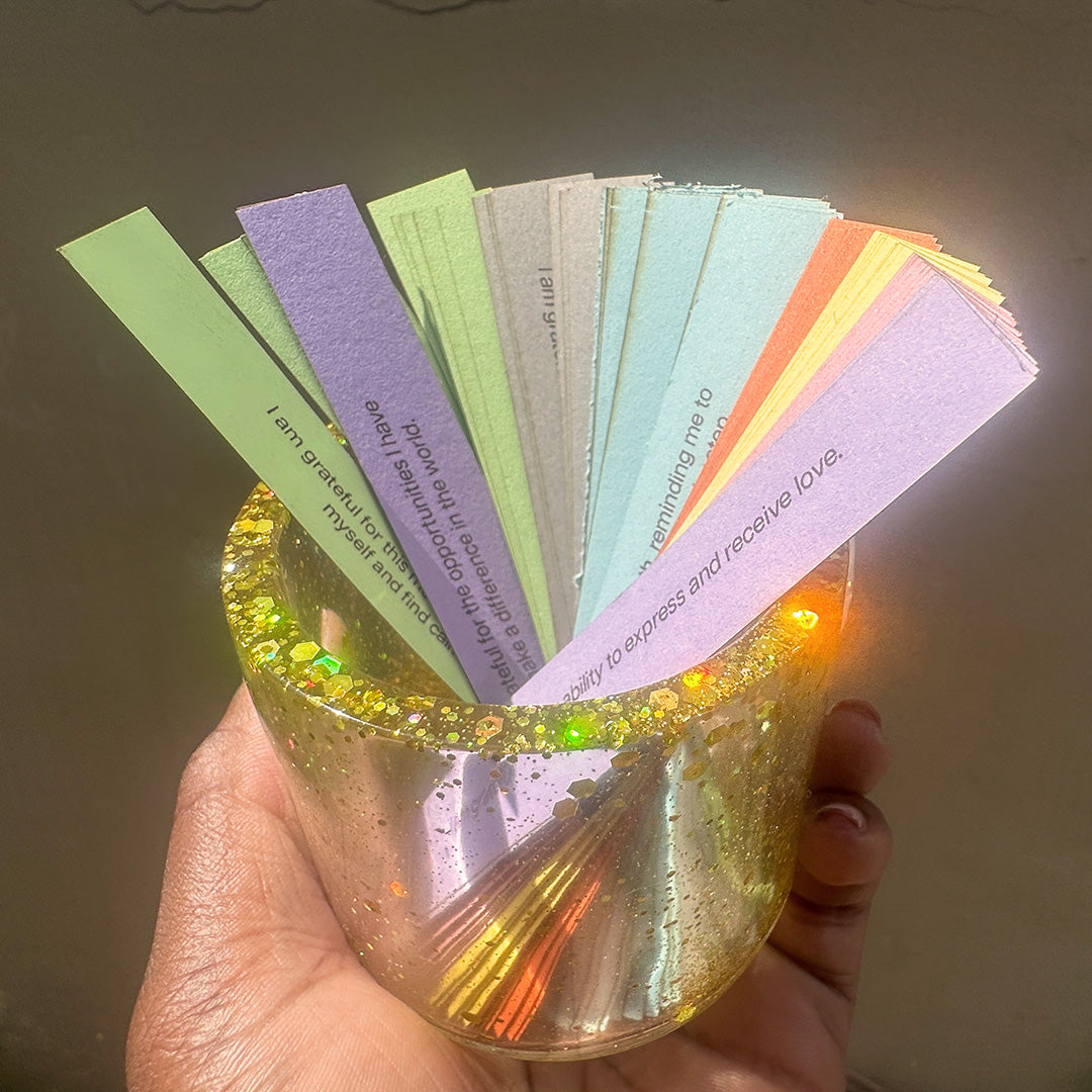The Gratitude Jar – 70 Daily Prompts in a Handmade Gift Jar - Transform your mindset and uplift your mood