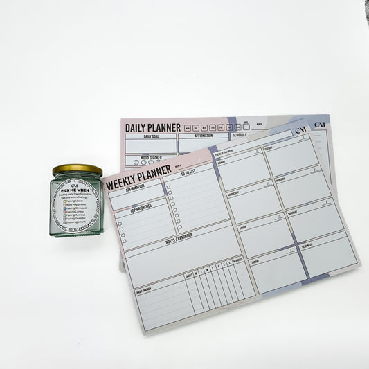Daily Planner 'Make It Happen' Desk Pad with Schedule