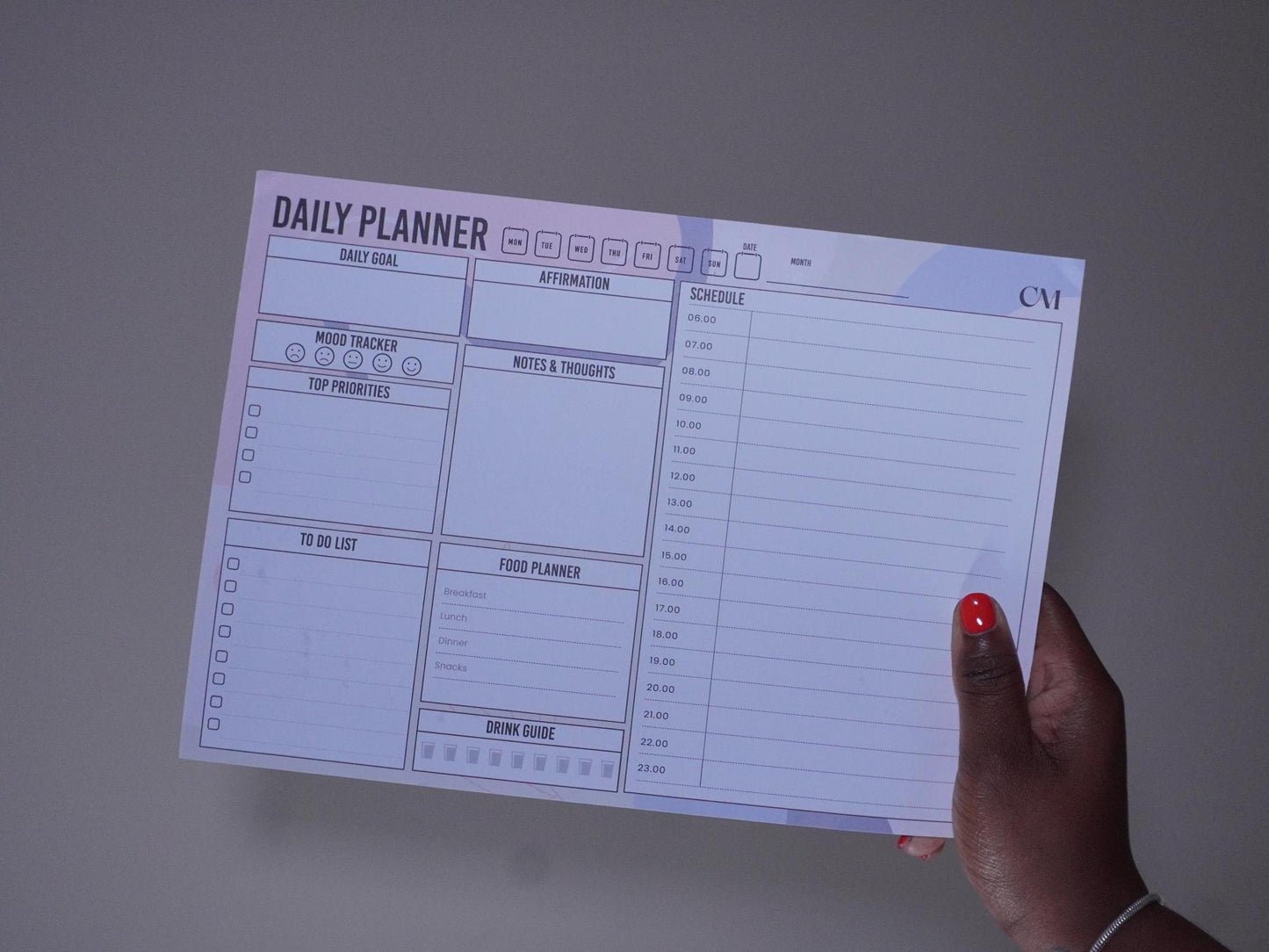 Daily Planner 'Make It Happen' Desk Pad with Schedule