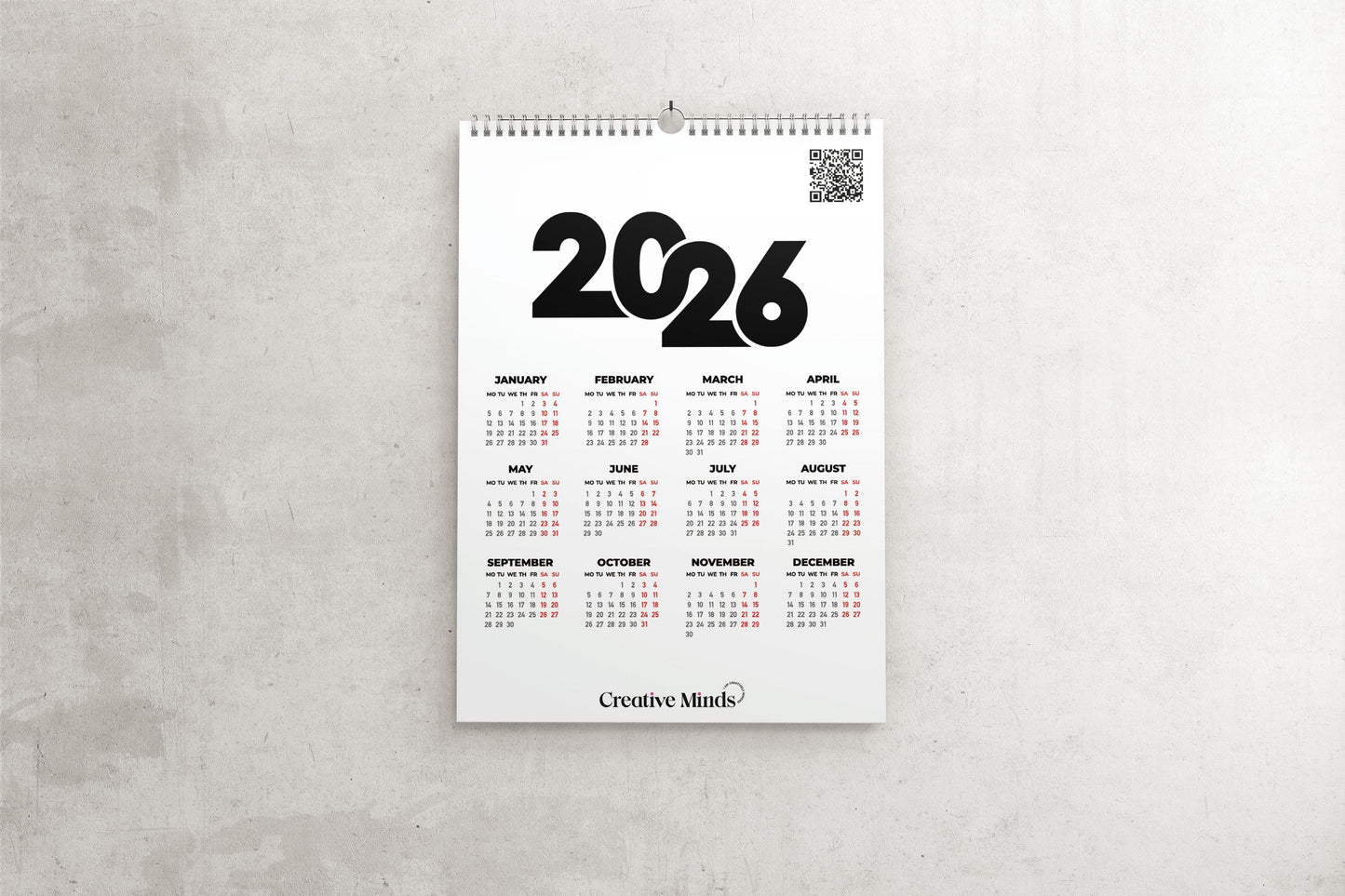 2026 Large Wall Calendar Monthly Goal & Planner A3 Portrait