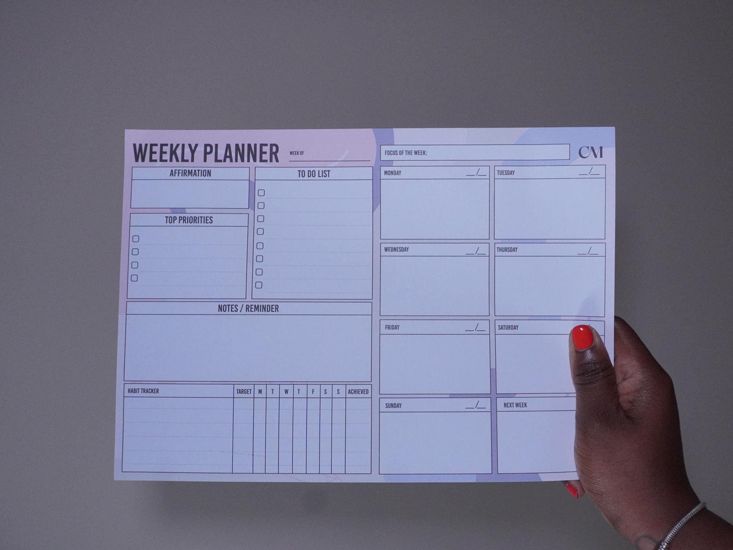 Weekly Planner 'Make It Happen' Desk Pad with Affirmation Habit Tracker