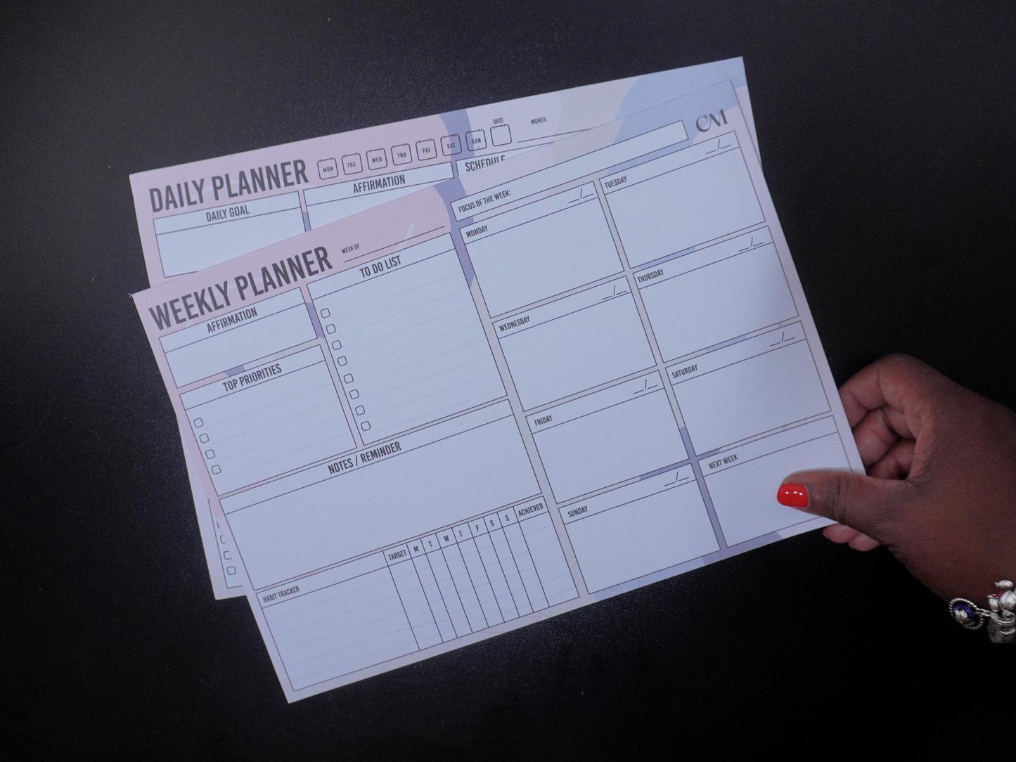 Weekly Planner 'Make It Happen' Desk Pad with Affirmation Habit Tracker