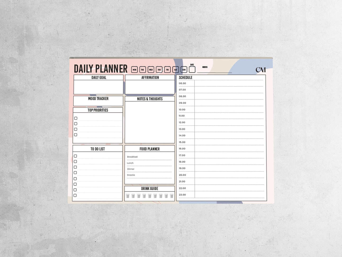 Daily Planner 'Make It Happen' Desk Pad with Schedule