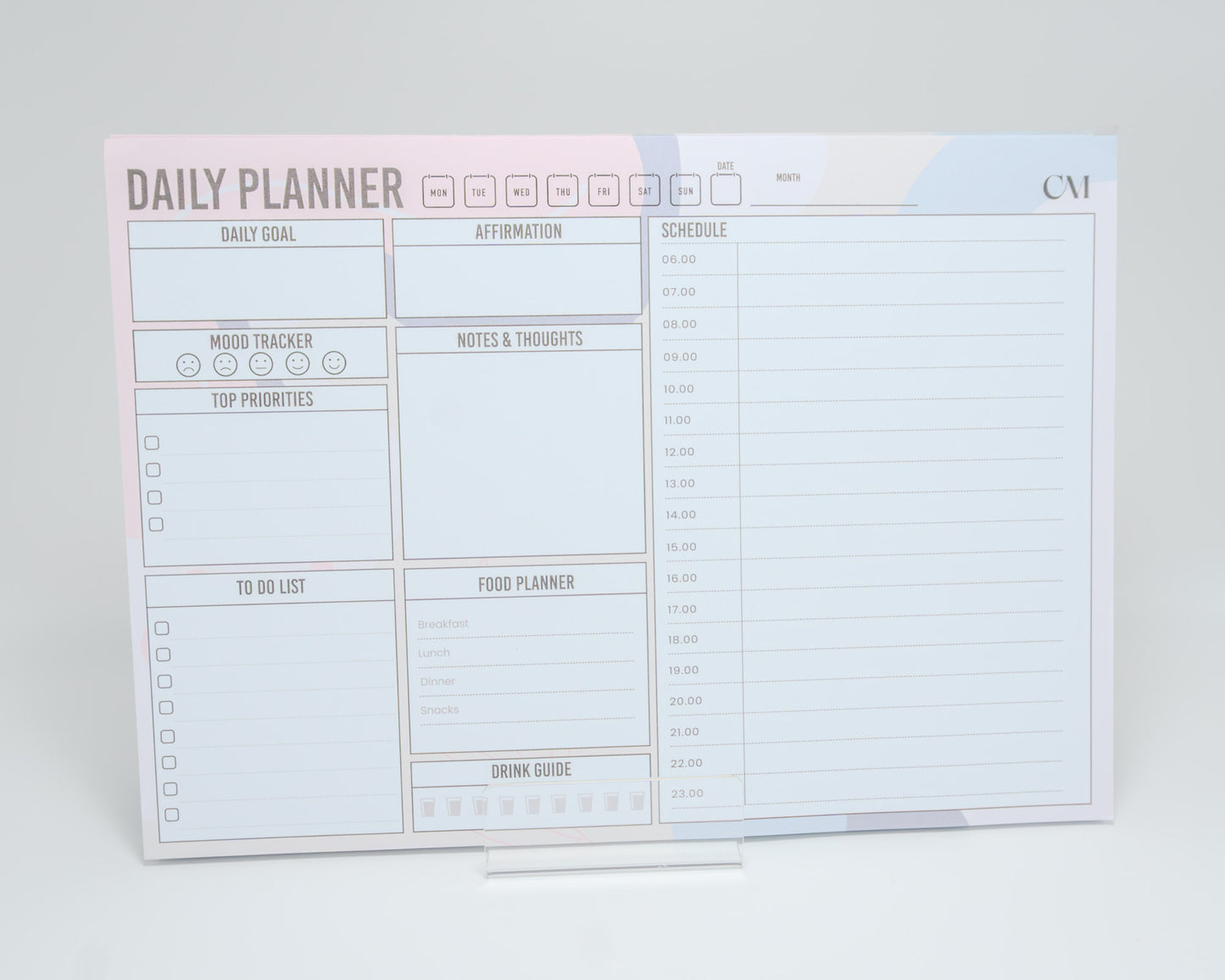 Daily Planner 'Make It Happen' Desk Pad with Schedule
