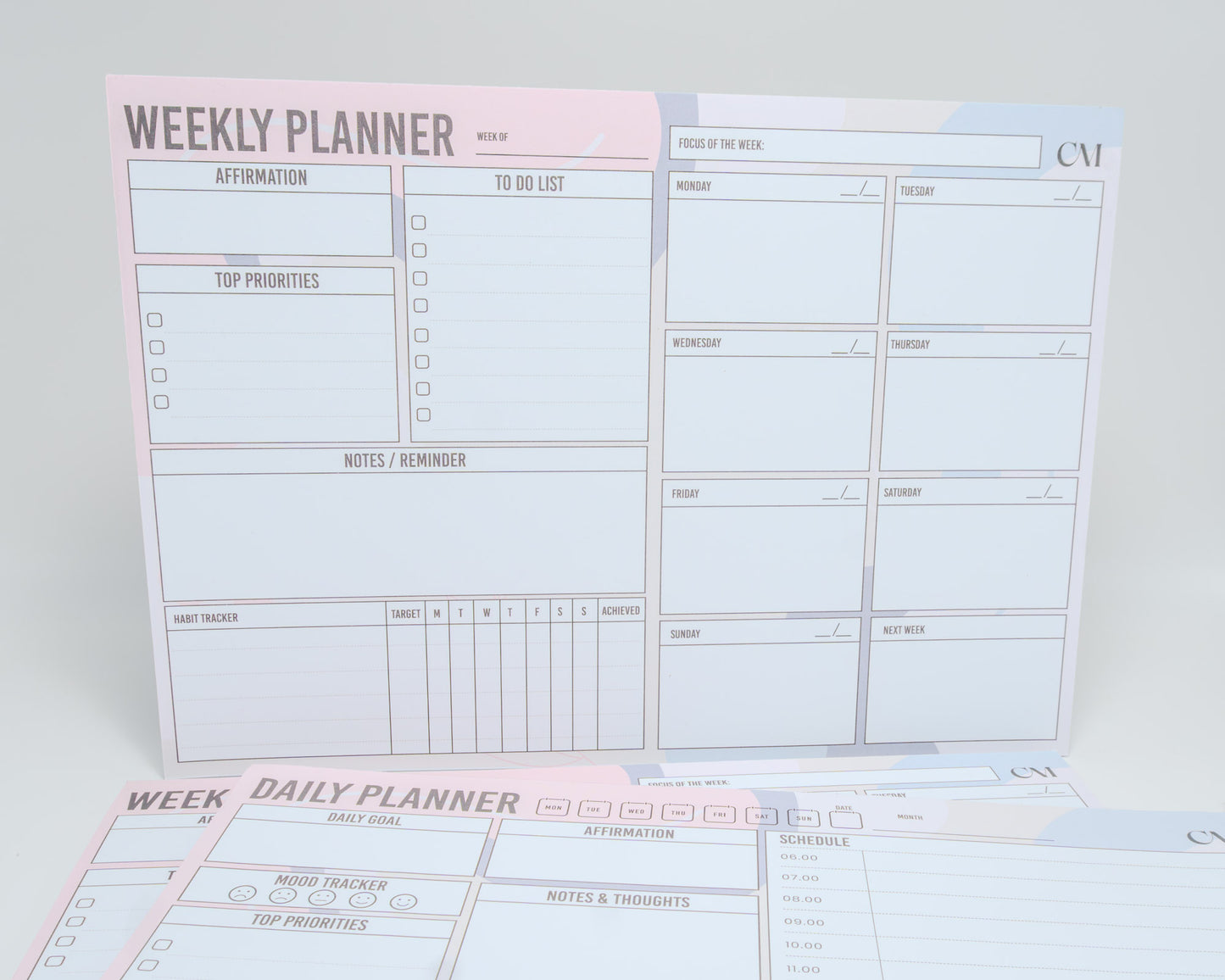 Weekly Planner 'Make It Happen' Desk Pad with Affirmation Habit Tracker