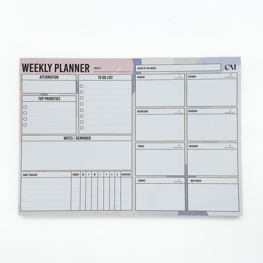 Weekly Planner 'Make It Happen' Desk Pad with Affirmation Habit Tracker